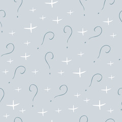 Fototapete - Question mark vector seamless pattern. Hand drawn sketch. FAQ button. Asking questions. Ask for help