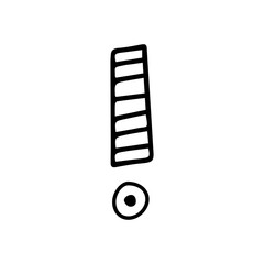 Fototapete - Exclamation mark. Grunge doodle sketch exclamation marks vector. exclamation marks illustration on white background