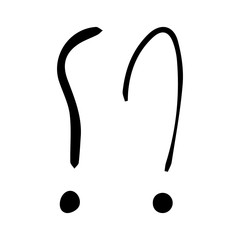 Fototapete - Vector illustration Hand drawn question mark and exclamation point. Question mark and exclamation point isolated on white.