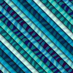 Fototapete - Blue waves pattern in marine style.
