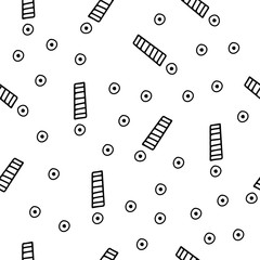 Fototapete - Exclamation mark seamless pattern on white background. Hand drawn vector elements.Vector sketch question marks background