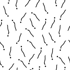 Fototapete - Exclamation mark seamless pattern on white background. Hand drawn vector elements.Vector sketch question marks background