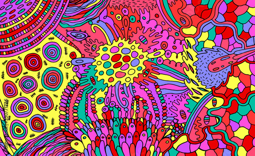 Fotografia Organic psychedelic colorful pattern