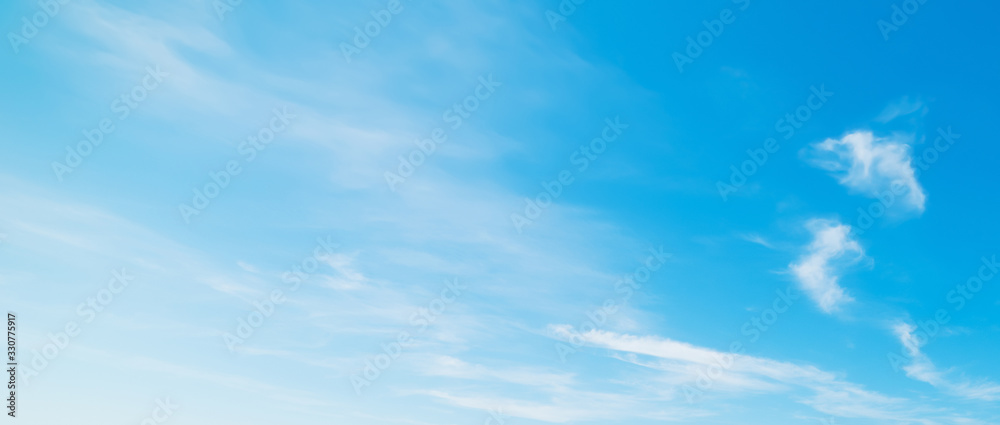 white and blue sky in summertime - obrazy, fototapety, plakaty 