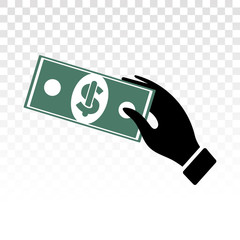 Payment by money. buying or purchase goods with the concept of holding money. Flat icons for applications and websites