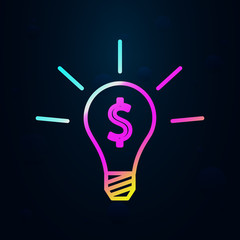 Poster - business idea in nolan style icon. Simple thin line, outline vector of finance and chart icons for ui and ux, website or mobile application