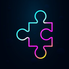 Poster - puzzle in nolan style icon. Simple thin line, outline vector of finance and chart icons for ui and ux, website or mobile application