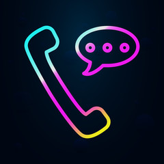 Poster - phone conversation in nolan style icon. Simple thin line, outline vector of finance and chart icons for ui and ux, website or mobile application