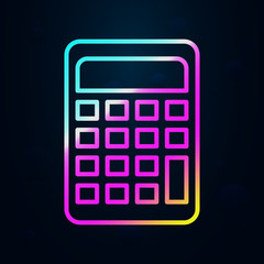 Poster - calculator in nolan style icon. Simple thin line, outline vector of finance and chart icons for ui and ux, website or mobile application