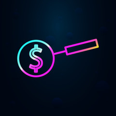 Wall Mural - finding money in nolan style icon. Simple thin line, outline vector of finance and chart icons for ui and ux, website or mobile application