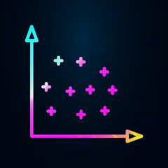 Poster - chart with points in nolan style icon. Simple thin line, outline vector of finance and chart icons for ui and ux, website or mobile application