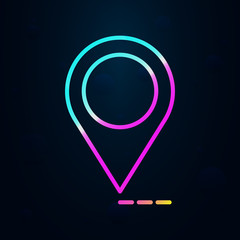 Poster - pin on the map in nolan style icon. Simple thin line, outline vector of hotel icons for ui and ux, website or mobile application