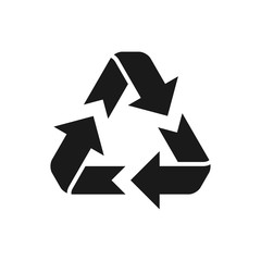 Wall Mural - recycle vector icon, flat design best recycle icon