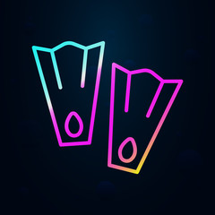 Poster - flippers in nolan style icon. Simple thin line, outline vector of hotel icons for ui and ux, website or mobile application
