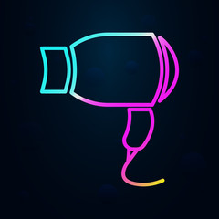 Poster - hair dryer in nolan style icon. Simple thin line, outline vector of hotel icons for ui and ux, website or mobile application