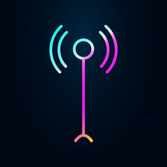 Poster - antenna wave in nolan style icon. Simple thin line, outline vector of Music icons for ui and ux, website or mobile application