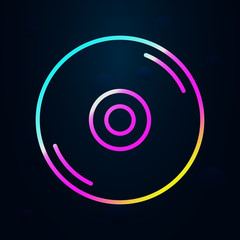 Poster - CD disc in nolan style icon. Simple thin line, outline vector of Music icons for ui and ux, website or mobile application