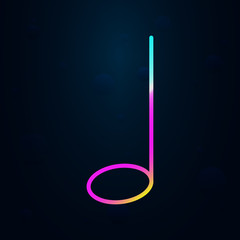 Poster - Half note in nolan style icon. Simple thin line, outline vector of Music icons for ui and ux, website or mobile application