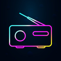 Poster - radio in nolan style icon. Simple thin line, outline vector of Music icons for ui and ux, website or mobile application