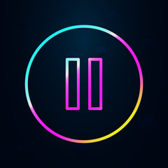 Poster - pause sign in nolan style icon. Simple thin line, outline vector of Music icons for ui and ux, website or mobile application