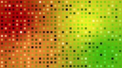 Poster - Abstract background - square mosaic structure with changing colors on orange surface