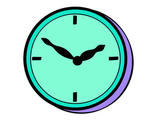 hand drawn clock icon isolated vector