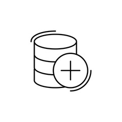 Aufkleber - Database, add, networking icon. Simple line, outline vector elements of storage and cloud icons for ui and ux, website or mobile application