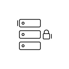 Poster - Database, lock, networking icon. Simple line, outline vector elements of storage and cloud icons for ui and ux, website or mobile application