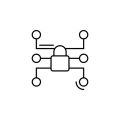 Poster - Security, lock, networking icon. Simple line, outline vector elements of storage and cloud icons for ui and ux, website or mobile application