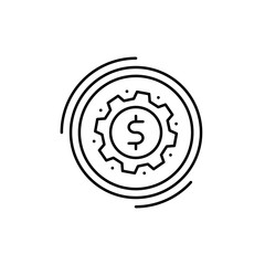 Aufkleber - Dollar, gear, finance, settings icon. Simple line, outline vector elements of business and finance icons for ui and ux, website or mobile application