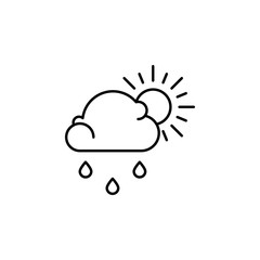 Aufkleber - Cloud, sun, rain, weather icon. Simple line, outline vector elements of spring icons for ui and ux, website or mobile application
