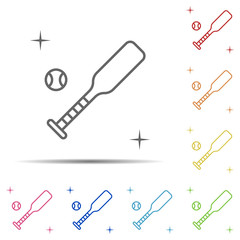 Poster - Baseball, sport multi color icon. Element of sport thin line icon on white background