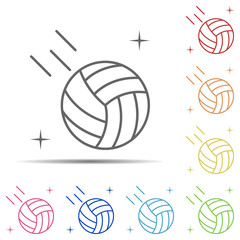 Poster - Volleyball, sport multi color icon. Element of sport thin line icon on white background