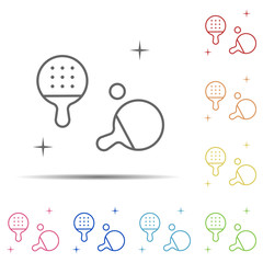 Poster - Ping pong, sport multi color icon. Element of sport thin line icon on white background