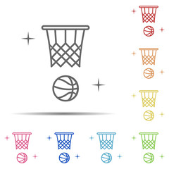 Poster - Basketball, sport multi color icon. Element of sport thin line icon on white background