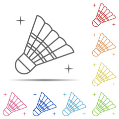 Aufkleber - Badminton, sport multi color icon. Element of sport thin line icon on white background