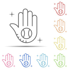 Poster - Baseball, sport multi color icon. Element of sport thin line icon on white background