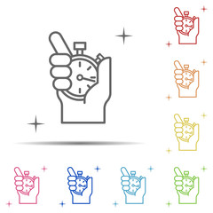 Poster - Stopwatch, sport multi color icon. Element of sport thin line icon on white background