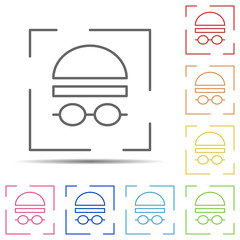 Poster - Glasses swimming multi color icon. Element of swimming poll thin line icon on white background