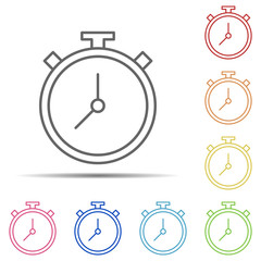 Poster - Stopwatch multi color icon. Element of swimming poll thin line icon on white background