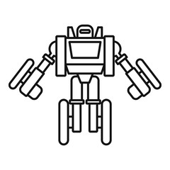 Poster - futuristic robot transformer icon. outline futuristic robot transformer vector icon for web design i
