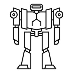 Sticker - Space robot transformer icon. Outline space robot transformer vector icon for web design isolated on white background