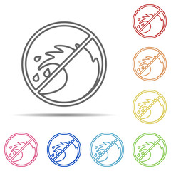 Poster - High waves sign multi color icon. Element of swimming poll thin line icon on white background