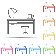 Aufkleber - work table multi color icon. Element of workplace icon on white background