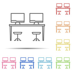 Aufkleber - work table multi color icon. Element of workplace icon on white background