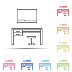 Aufkleber - work table multi color icon. Element of workplace icon on white background