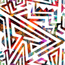Colored Maze Seamless Pattern