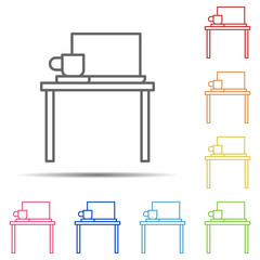 Aufkleber - work table multi color icon. Element of workplace icon on white background
