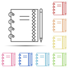 Aufkleber - notebook multi color icon. Element of workplace icon on white background
