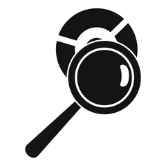 Poster - Magnifier pie chart icon. Simple illustration of magnifier pie chart vector icon for web design isolated on white background